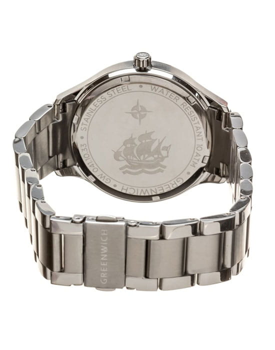 Greenwich Greenwich Skipper GW 043.10.30,  англия мужские часы на браслете нержавеющая сталь боковой вид